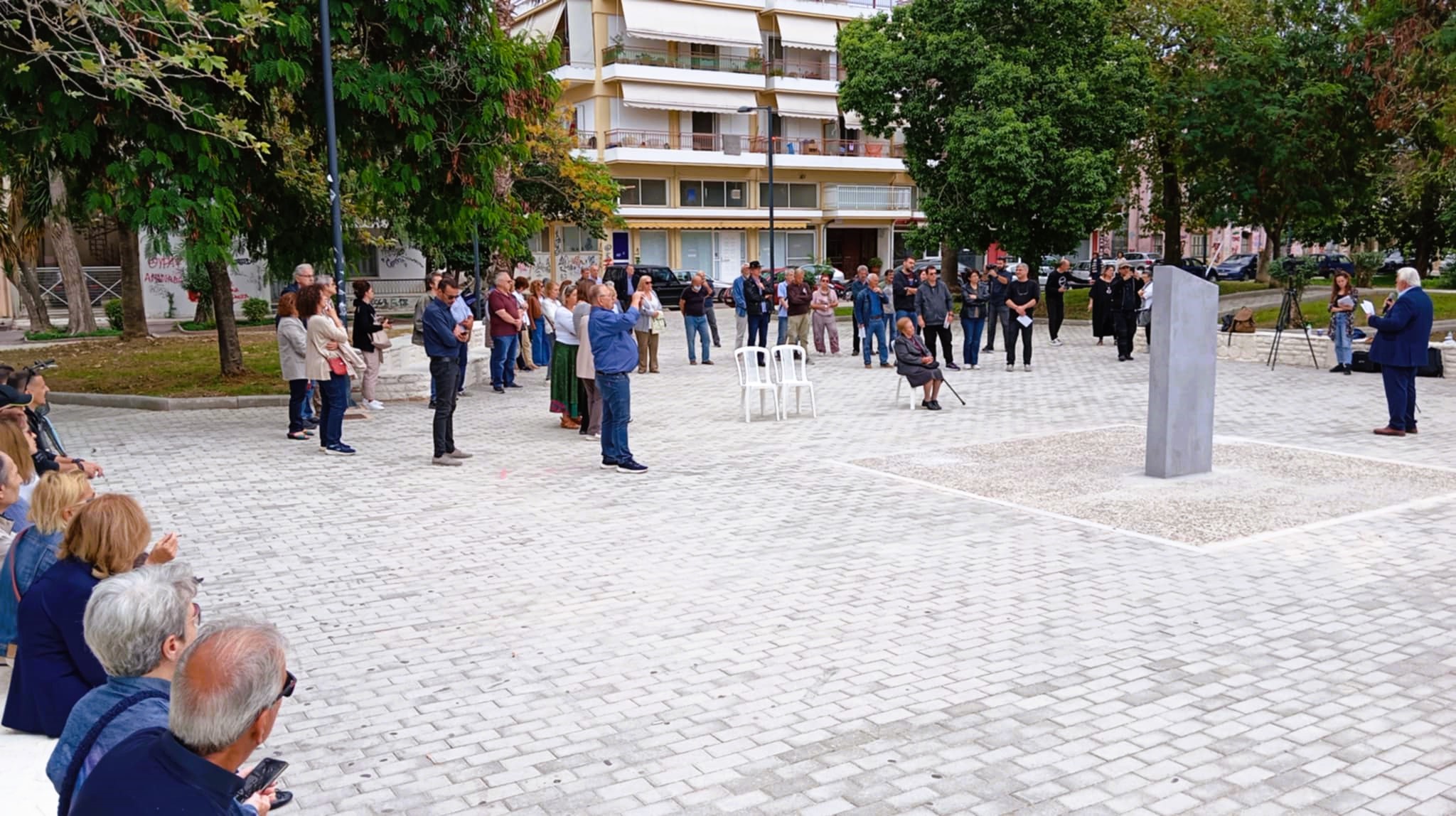 Μνημειακή  Πλάκα Αντιφασισμού στην Πλατεία Καζαντζάκη 21/10/24