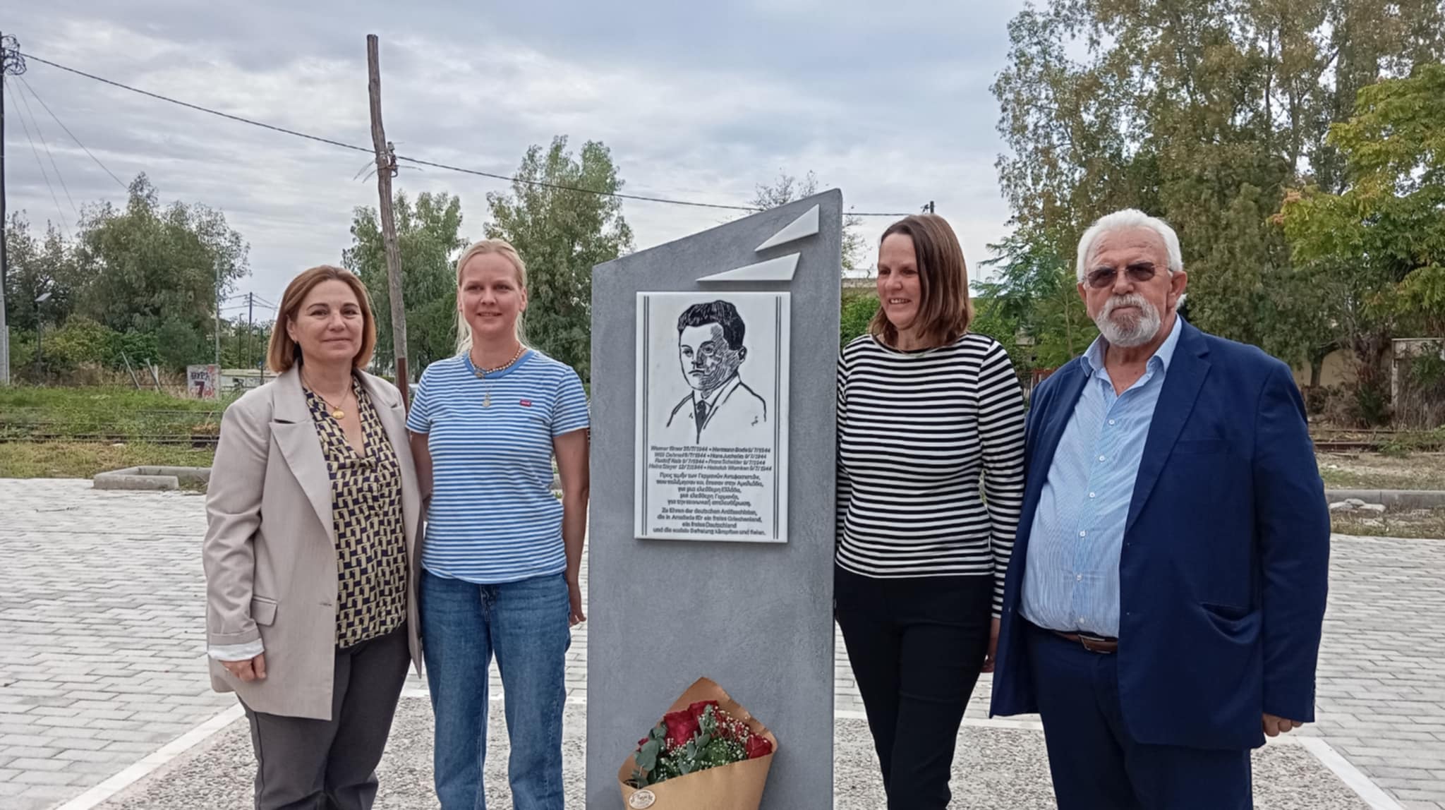 Μνημειακή  Πλάκα Αντιφασισμού στην Πλατεία Καζαντζάκη 21/10/24