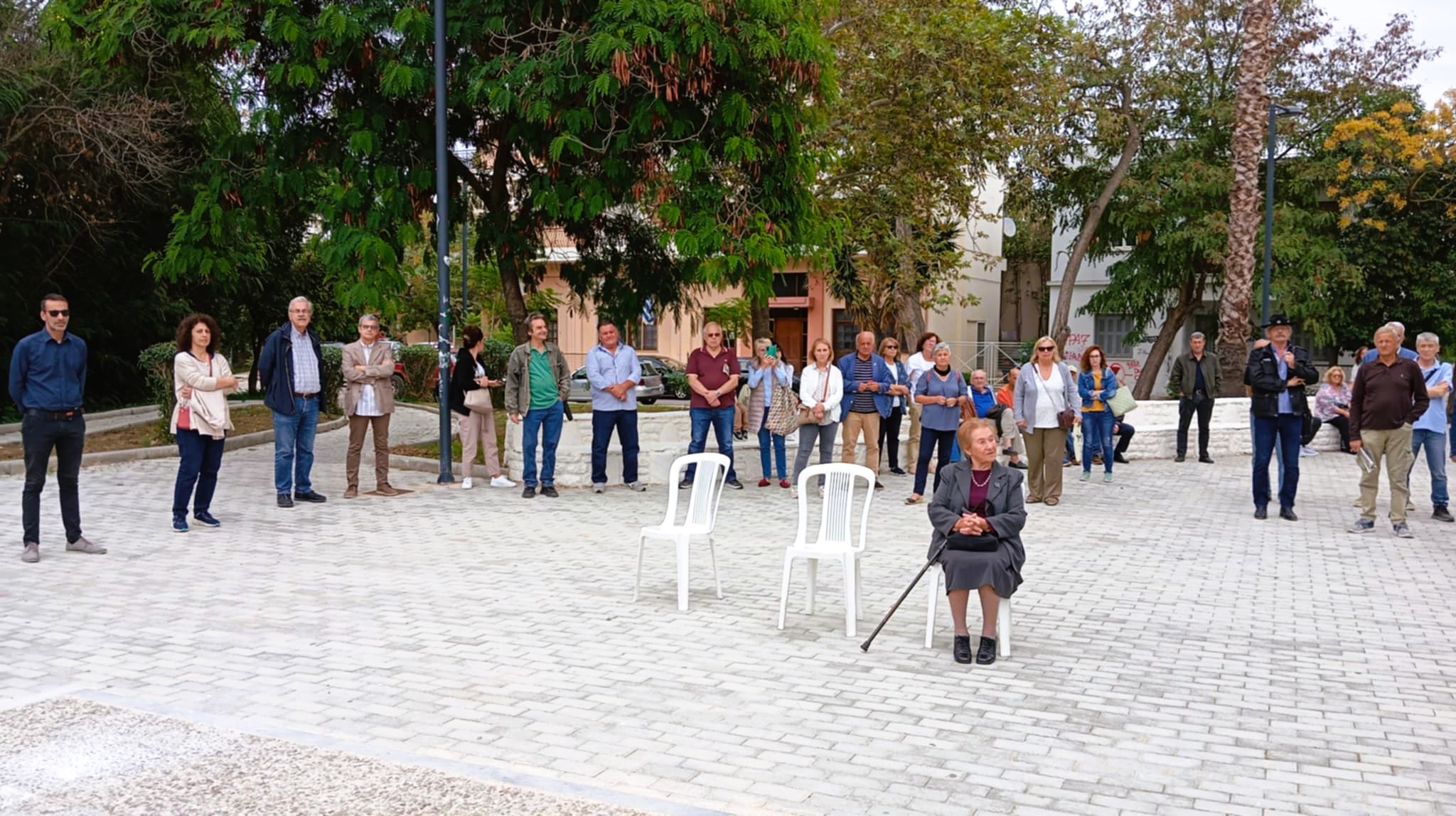 Μνημειακή  Πλάκα Αντιφασισμού στην Πλατεία Καζαντζάκη 21/10/24