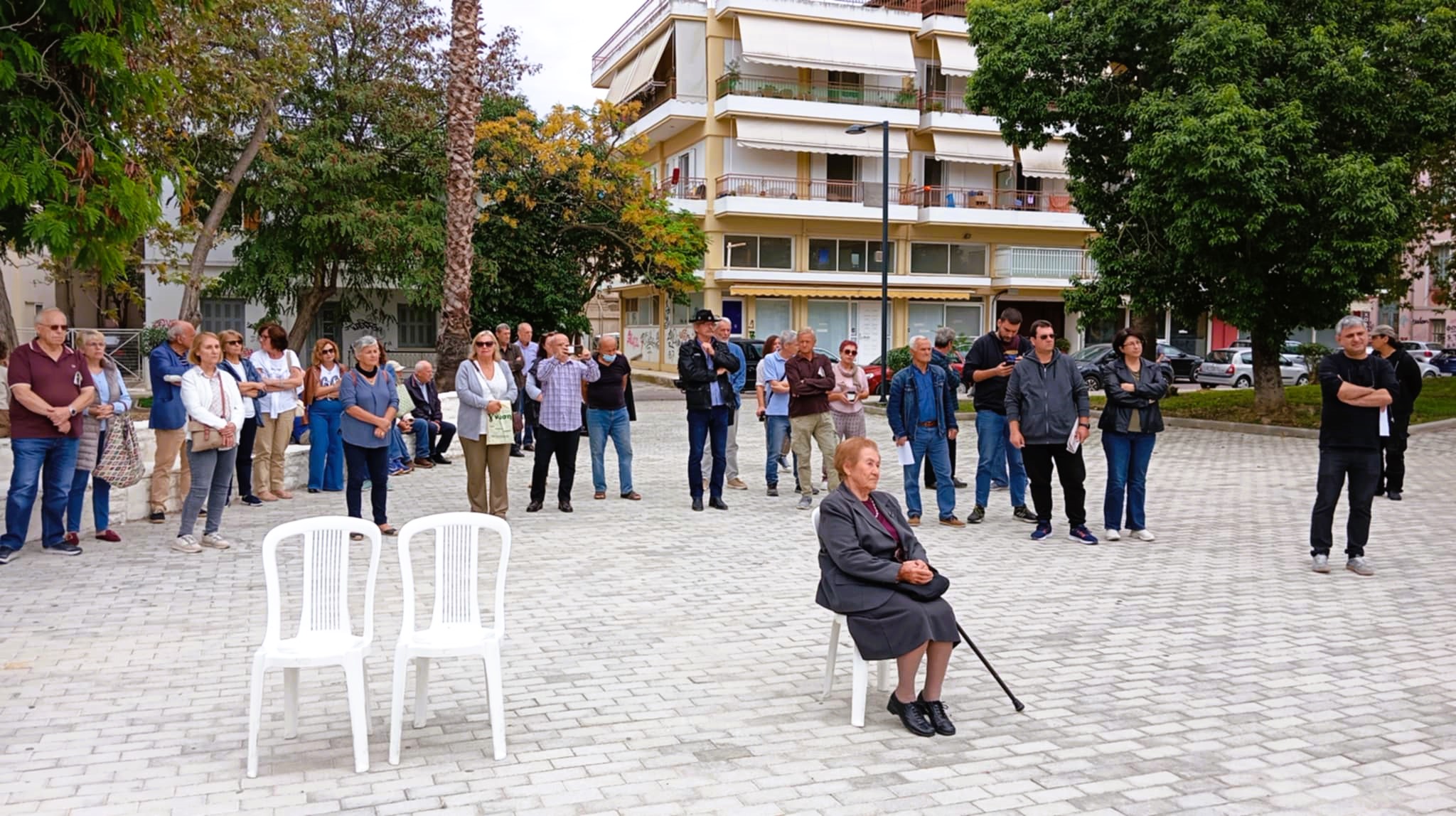 Μνημειακή  Πλάκα Αντιφασισμού στην Πλατεία Καζαντζάκη 21/10/24